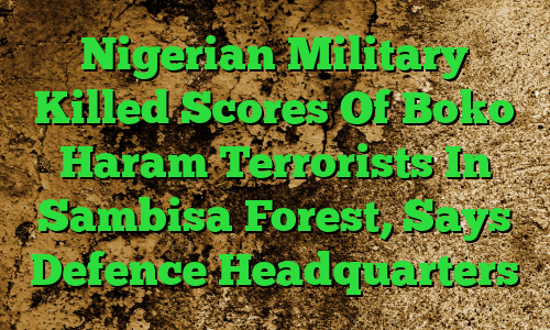 Nigerian Military Killed Scores Of Boko Haram Terrorists In Sambisa Forest, Says Defence Headquarters